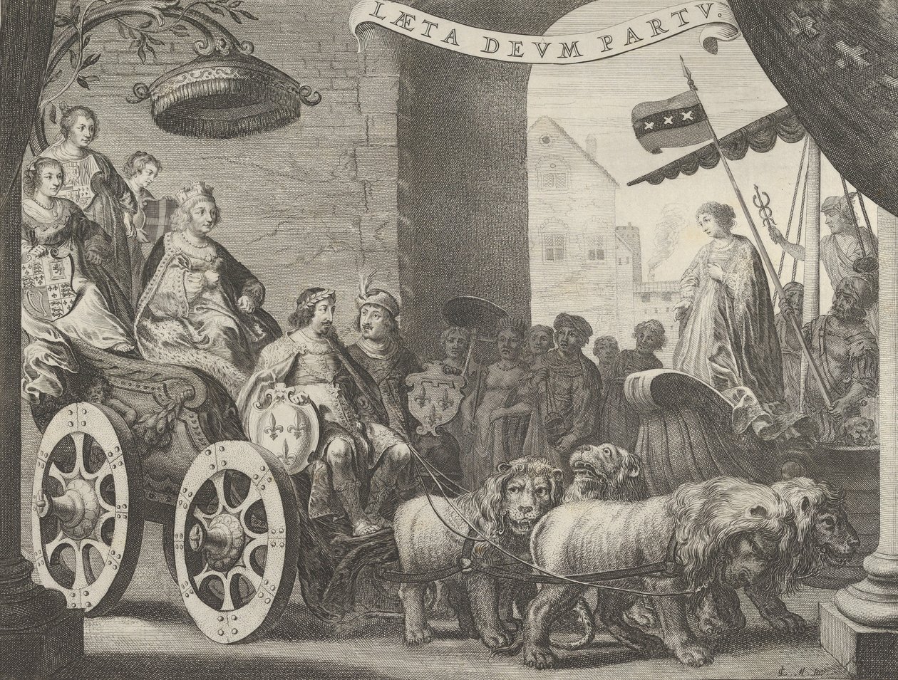 Tablica 5a: Marie de Medici jako Berecynthia, z Caspar Barlaeus, Medicea Hospes, 1638. autorstwa Pieter Nolpe