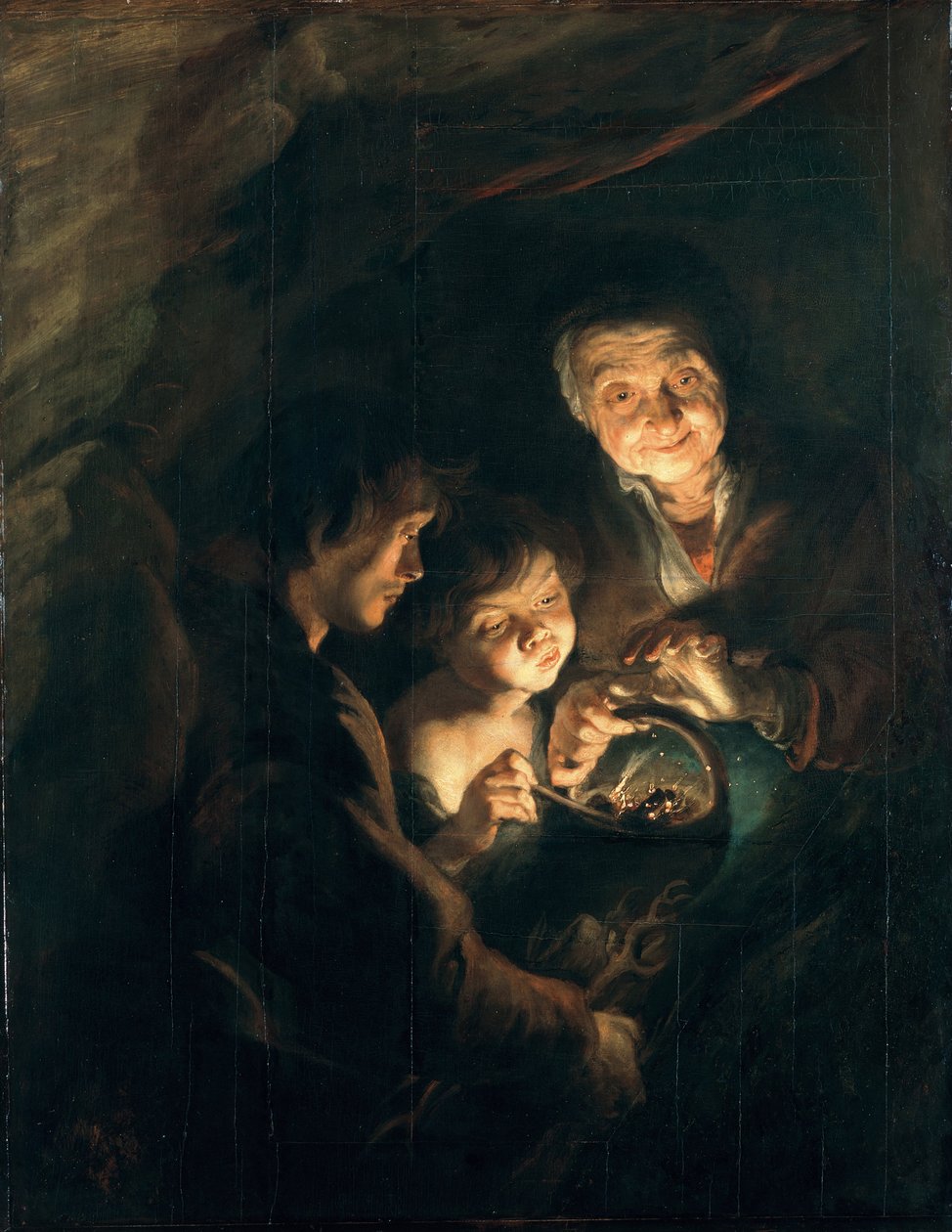 Stara kobieta z koszem węgla, ok. 1930 r. 1616-1618 autorstwa Peter Paul Rubens