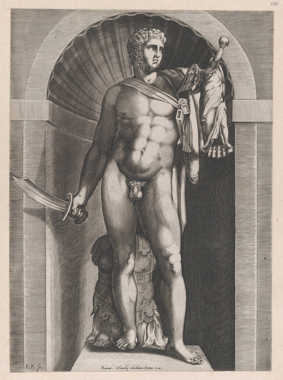 Lustro rzymskiej świetności: Diomedes z Palladem w lewej ręce, 1582., 1582. autorstwa Pieter Perret