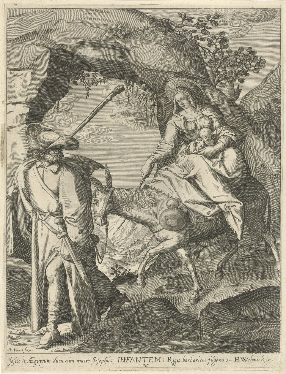 Lot do Egiptu autorstwa Pieter Perret