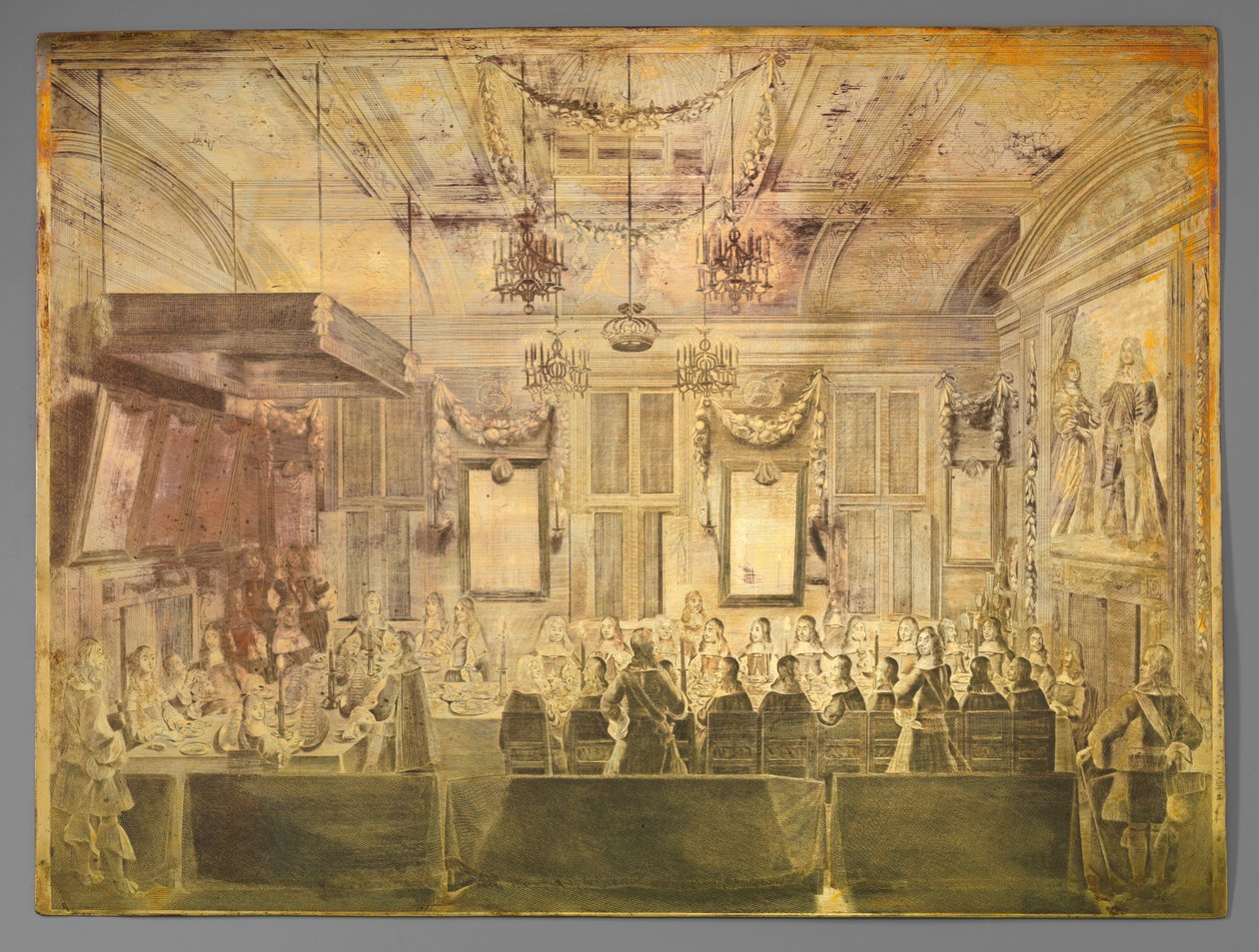 Pożegnalna kolacja dla króla Anglii Karola II w Mauritshuis w Hadze autorstwa Pieter Philippe