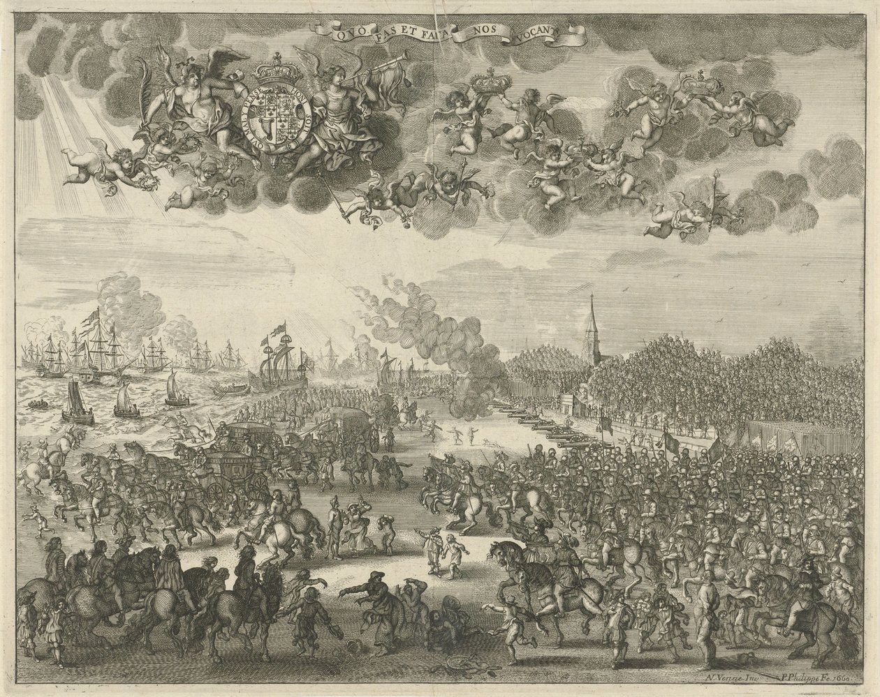 Wyjazd Karola II z Scheveningen do Anglii, 1660 autorstwa Pieter Philippe