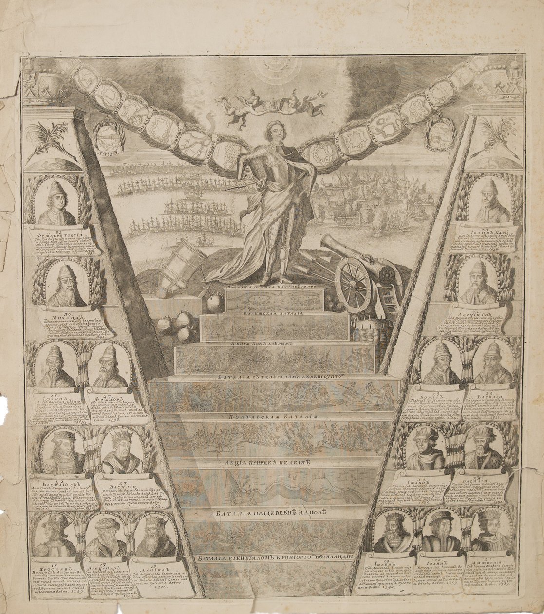 Apoteoza chwały wojskowej Piotra, 1717 autorstwa Pieter Pickaert