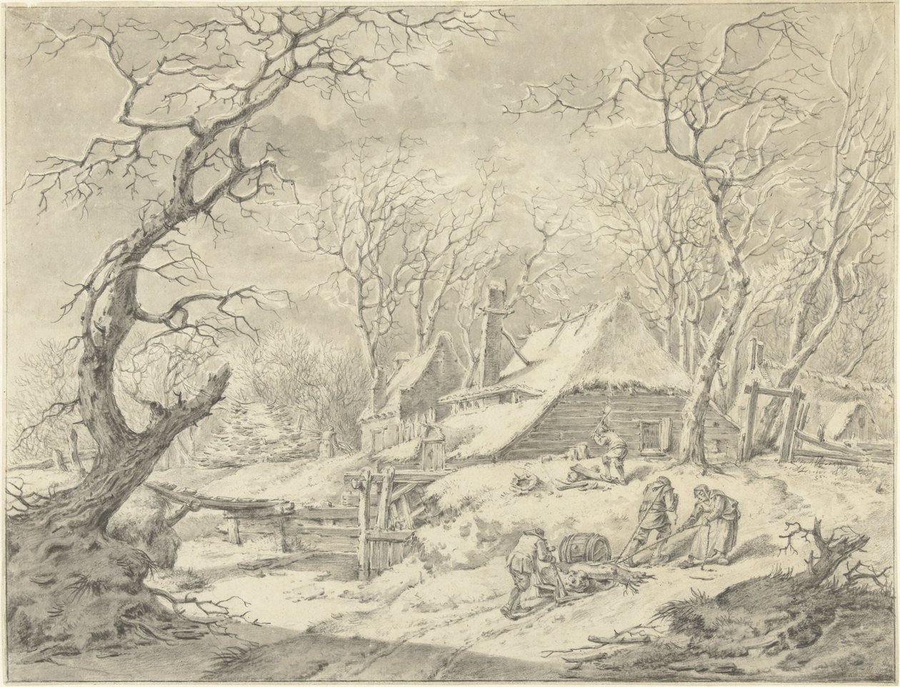 Zimowy krajobraz z farmą autorstwa Pieter Pietersz. Barbiers