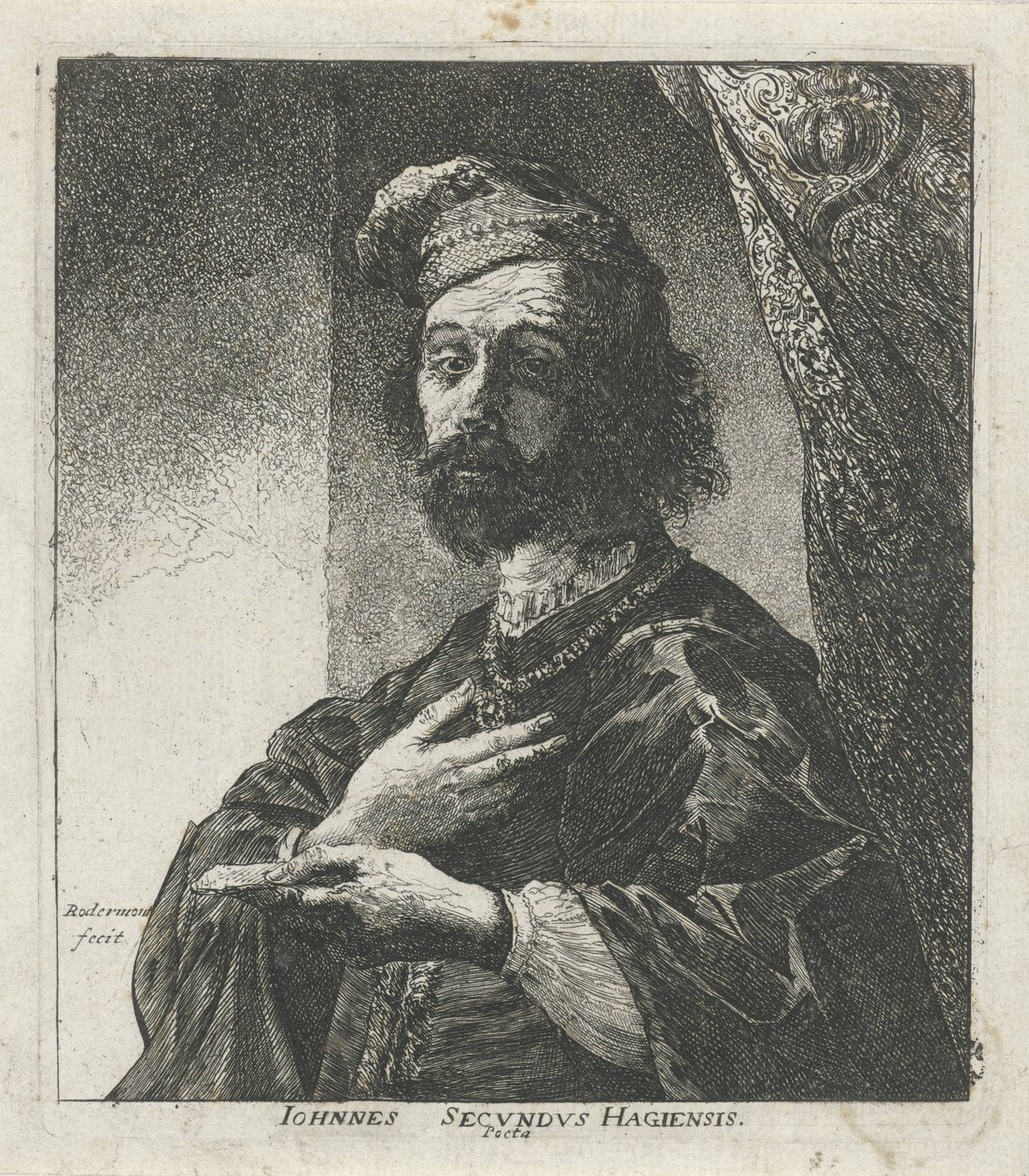 Portret van Janusa Secundusa autorstwa Pieter Rottermondt