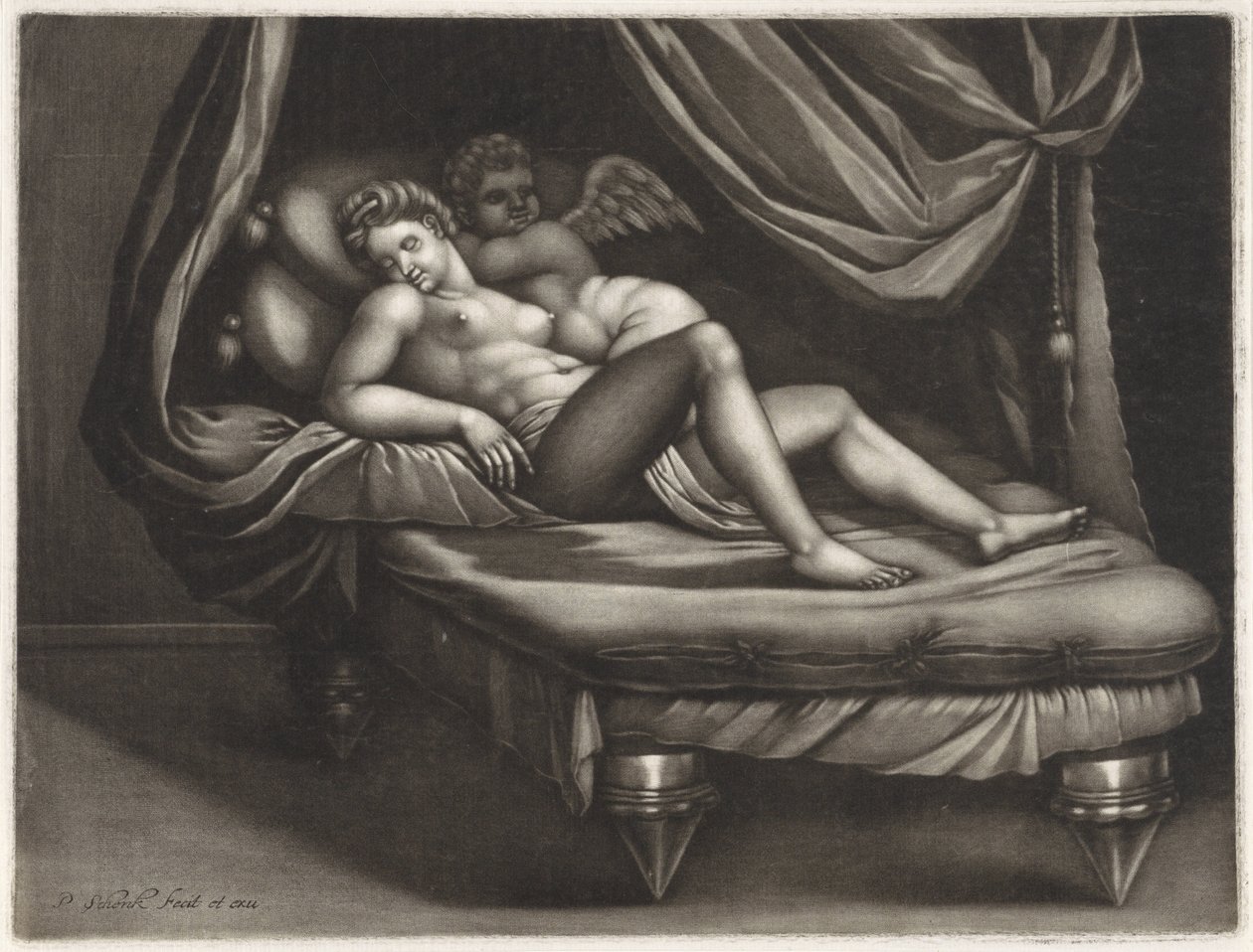 Kupidyn i Psyche autorstwa Pieter Schenk (I)