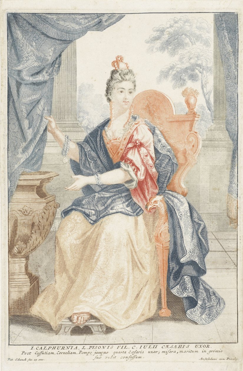 Portret Kalpurni Pisonis Rzymskie kobiety stanowe (tytuł serii) autorstwa Pieter Schenk (I)
