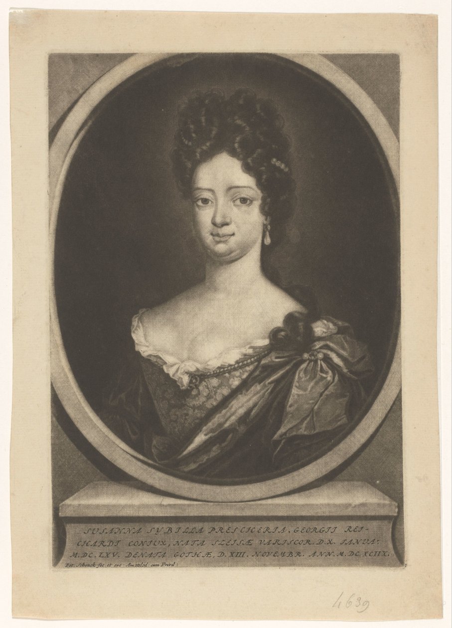 Portret van Susanna Sibylla Reichardt autorstwa Pieter Schenk (I)