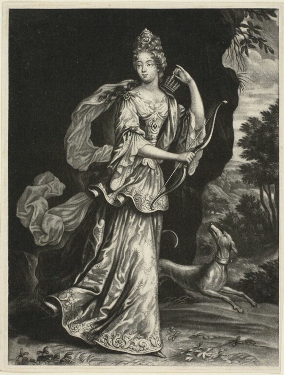 Anne Catharine Mouy, hrabina Broglia, jako bogini Diana autorstwa Pieter Schenk