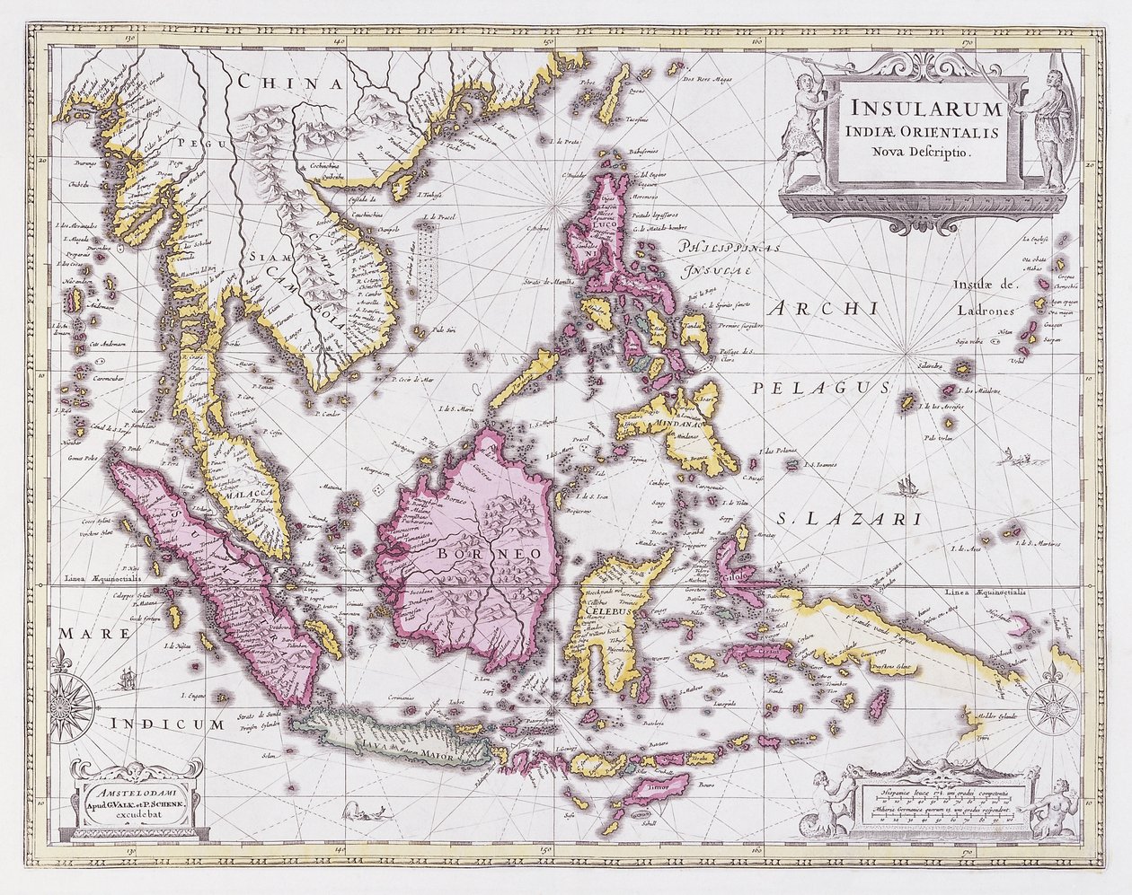 Mapa Chin i Indonezji, ok. 1710 autorstwa Pieter Schenk