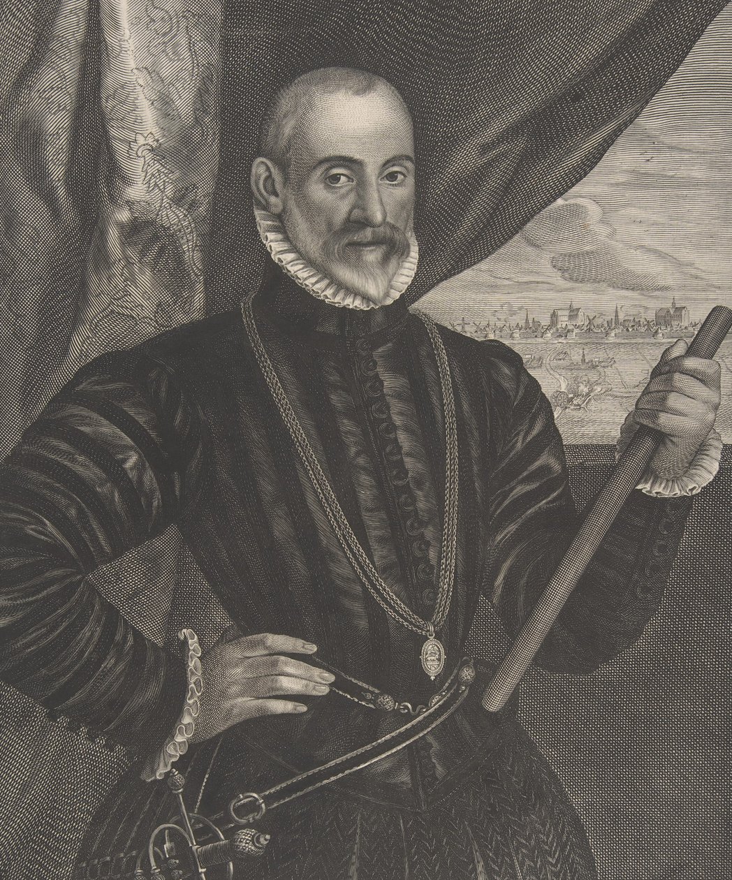 Francisco Valdes, dowódca hiszpański, z serii Quatuor Personae..., 1649. autorstwa Pieter Soutman