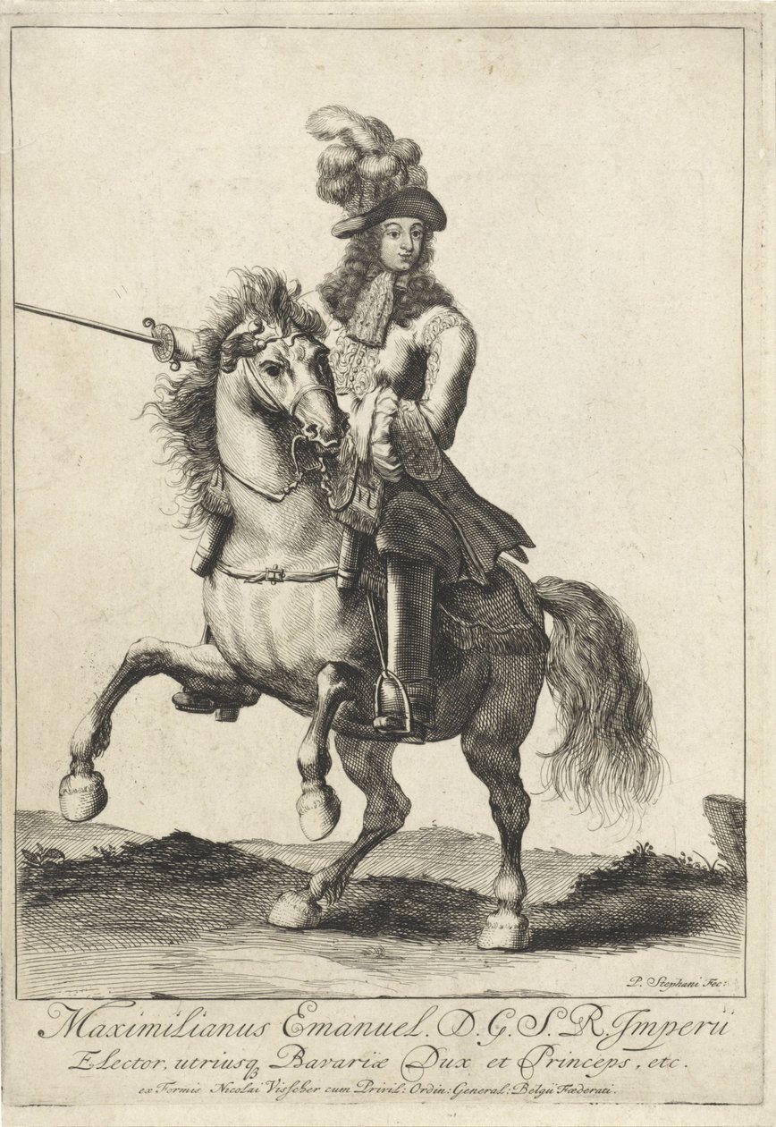 Portret konny Maksymiliana II Emanuela, elektora Bawarii autorstwa Pieter Stevens (vermeld in 1689)