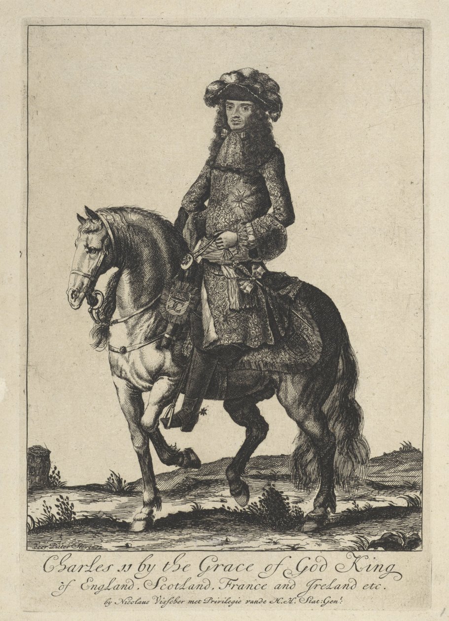 Portret jeździecki króla Anglii Karola II autorstwa Pieter Stevens (vermeld in 1689)