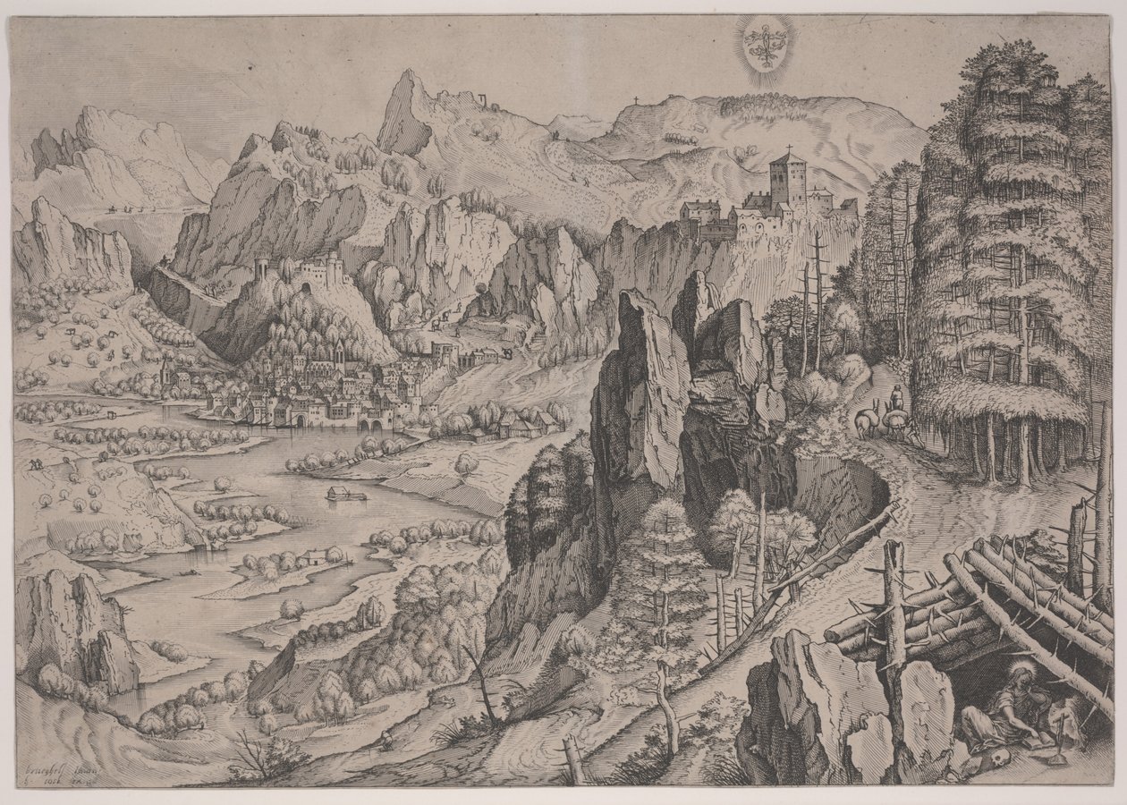 Magdalena Poenitens, odbitka wykonana przez Jana i Lucasa van Duetecum autorstwa Pieter The Elder (after) Brueghel