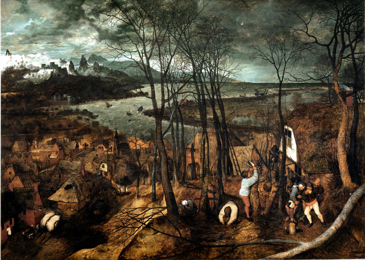 Pochmurny dzień Obraz Pietera Bruegla starożytnego (lub Pierre Bruegel lub Pieter Bruegel lub Brueghel autorstwa Pieter Bruegel the Elder
