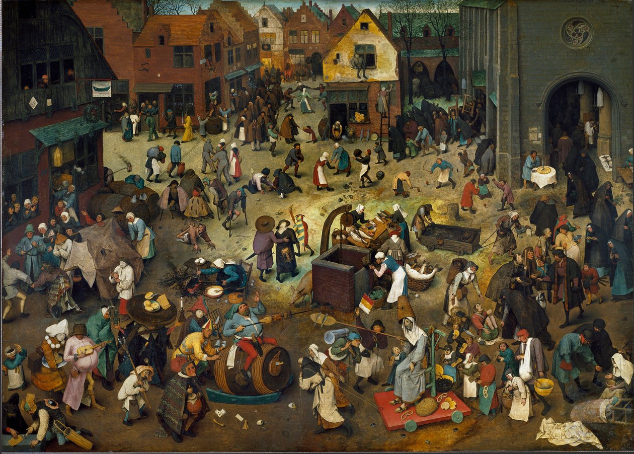 Walka z karnawałem (zapusty) i Careme autorstwa Pieter The Elder Brueghel