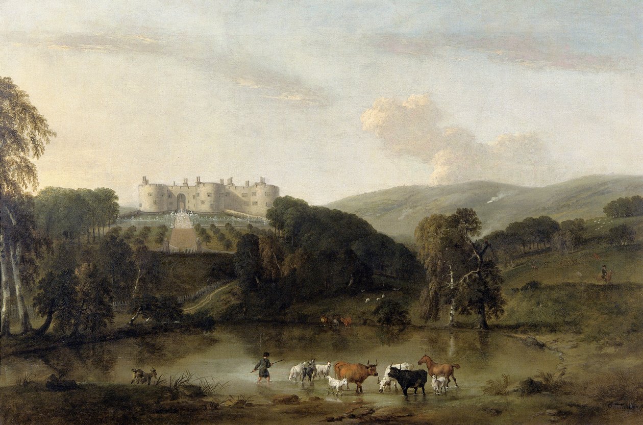 „Zamek Chirk od północy”, 1704-1734 autorstwa Pieter Tillemans