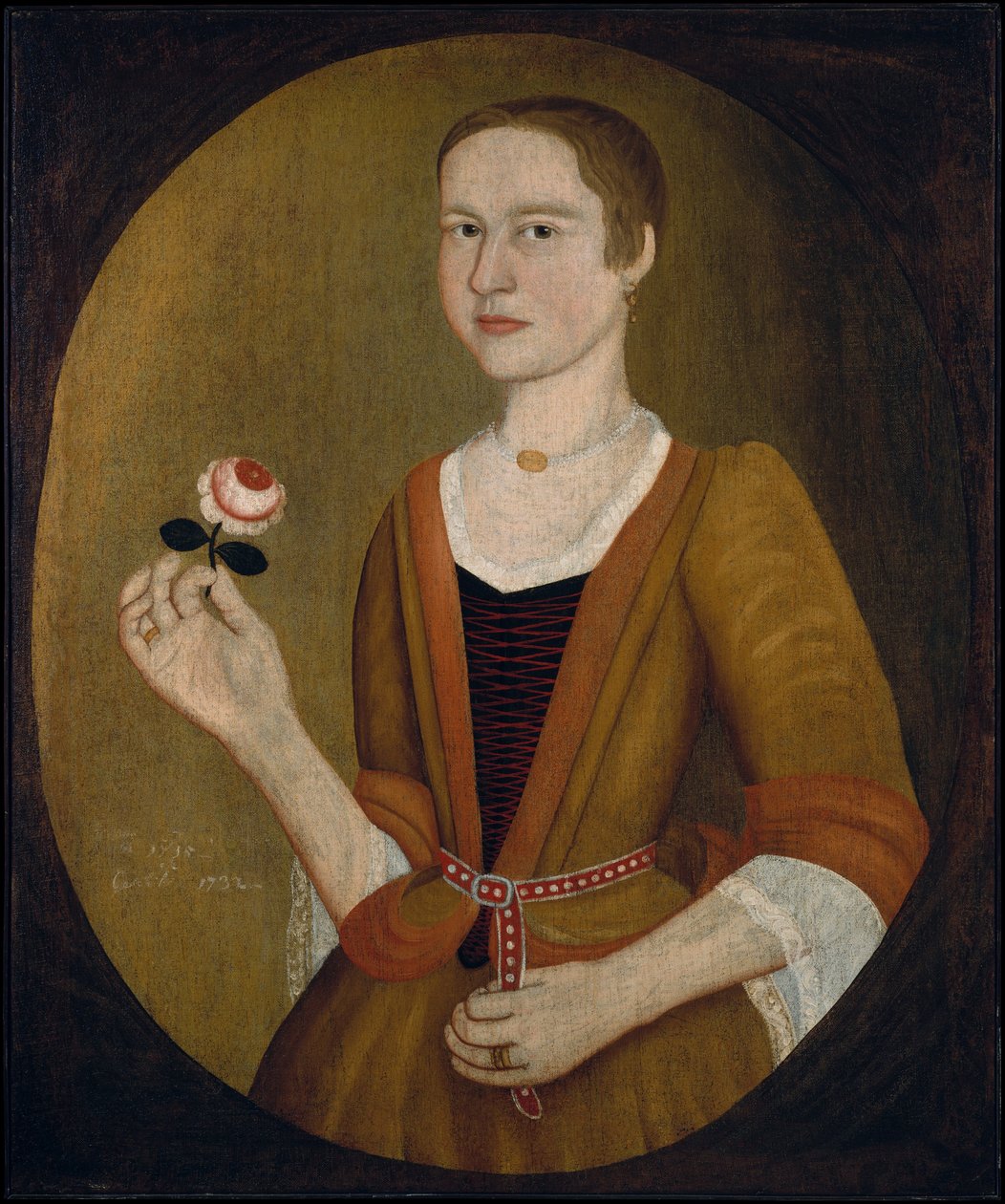 Młoda Dama z Różą, 1732. autorstwa Pieter Vanderlyn