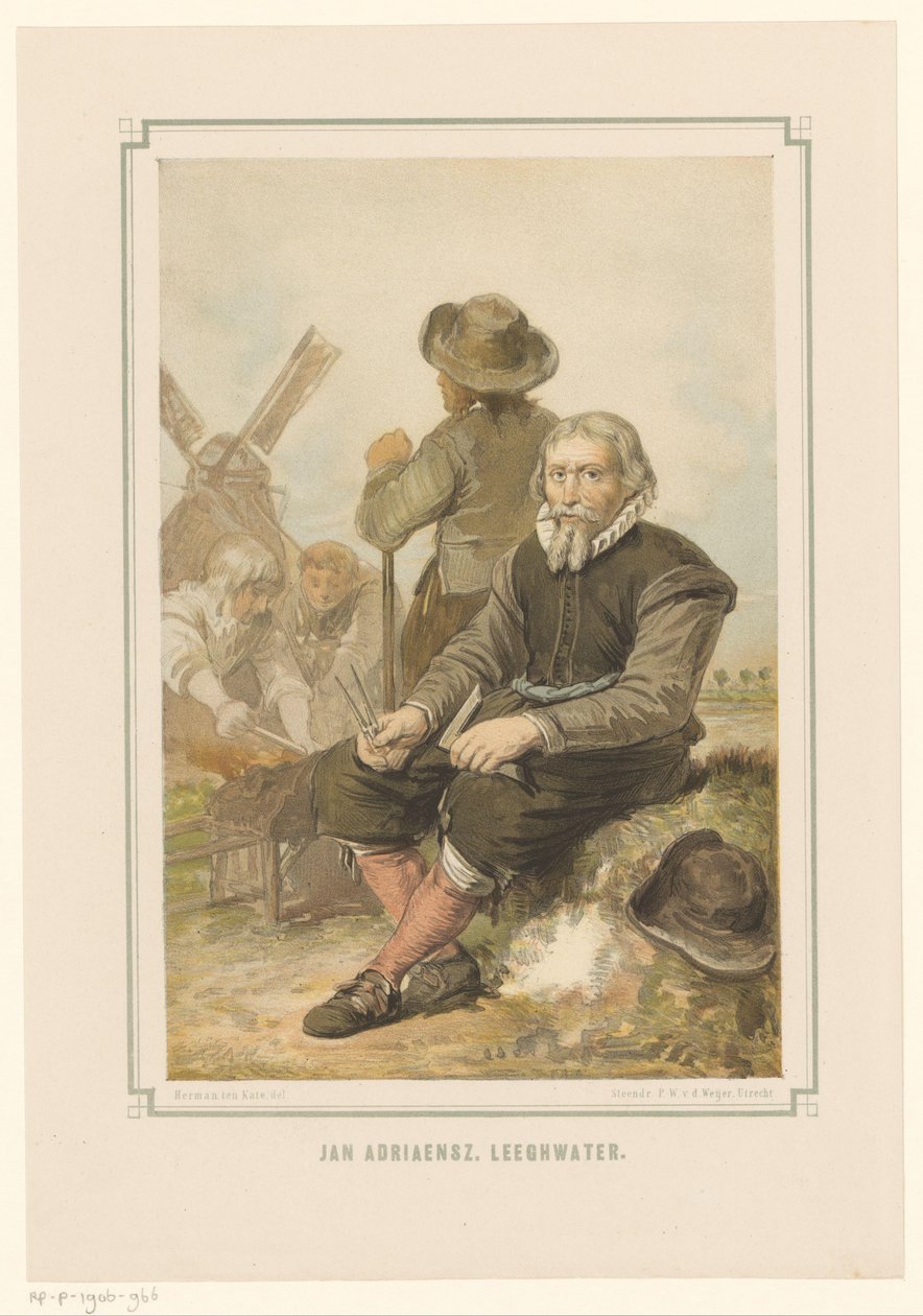 Wytwórca młynów Jan Adriaanszoon Leeghwater przy pracy autorstwa Pieter Wilhelmus van de Weijer