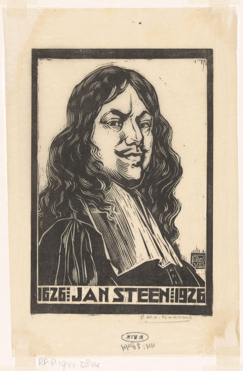 Portret Jana Steena autorstwa Pieter Willem van Baarsel (signed by artist)