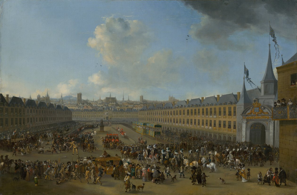 Turniej na Place des Vosges w Paryżu, ok. 1665 r. autorstwa Pieter Wouwerman