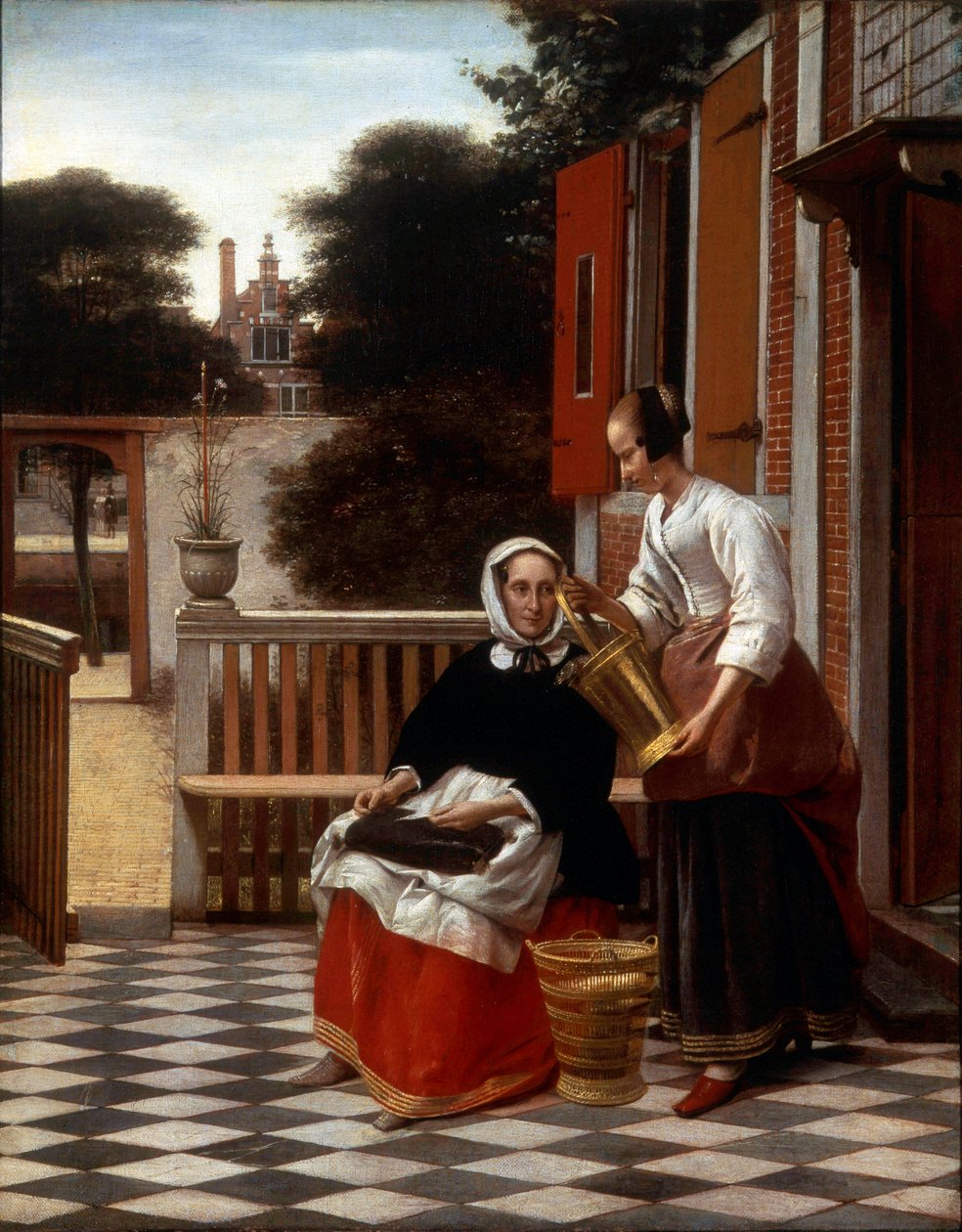 Kochanka i jej pokojówka, 1660. autorstwa Pieter de Hooch