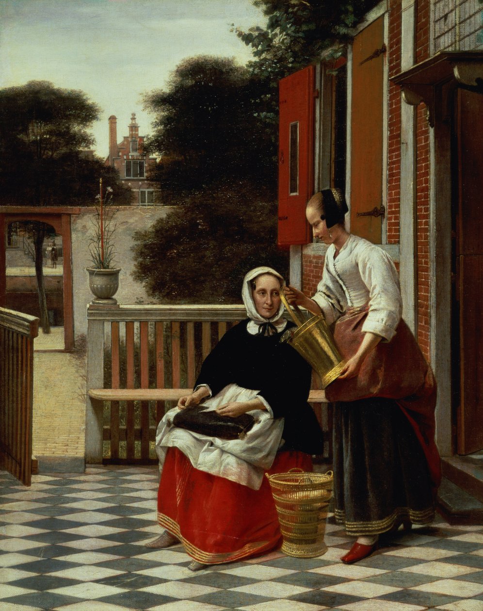 Kochanka i jej pokojówka autorstwa Pieter de Hooch