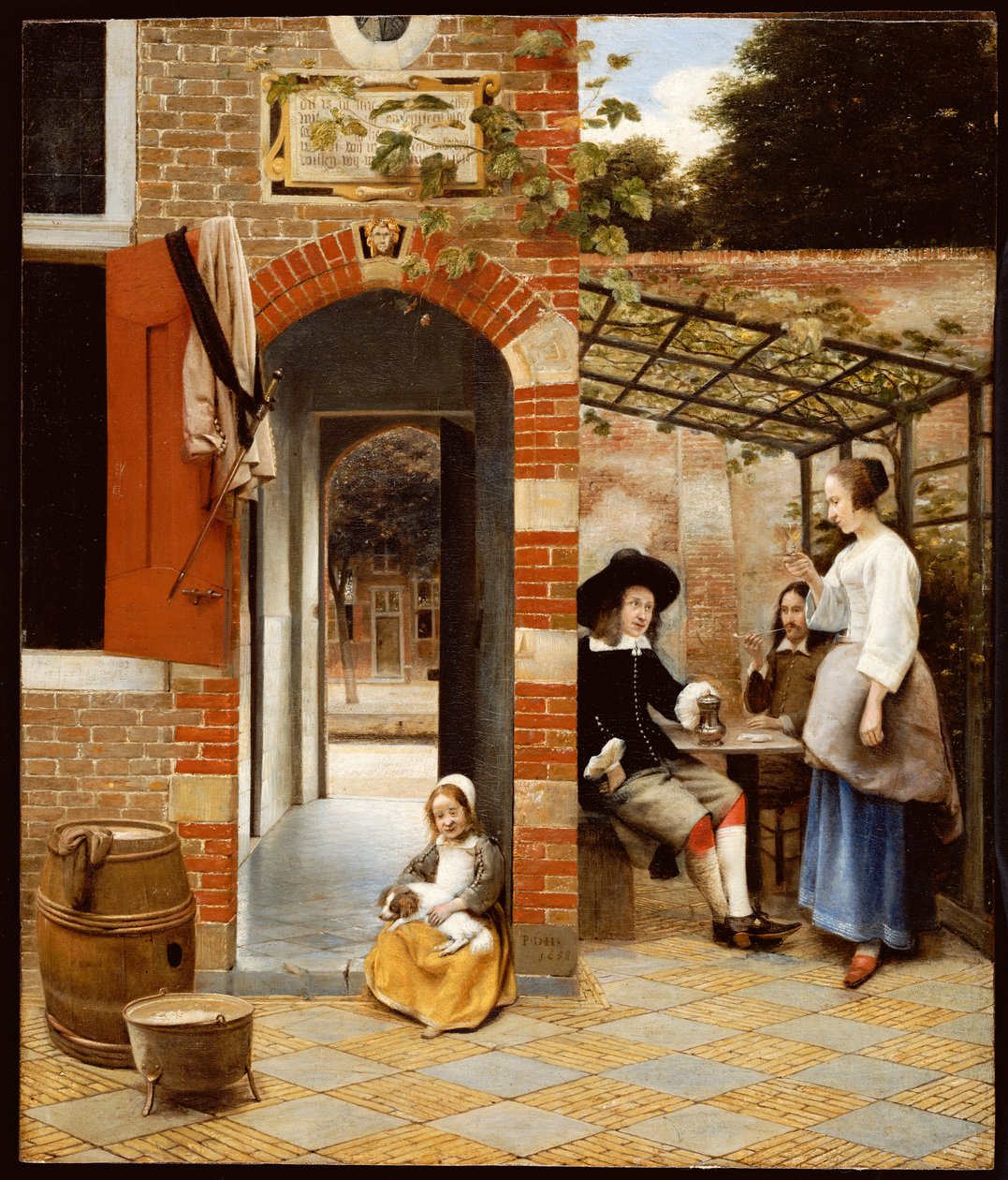 Dziedziniec domu w Delft, 1658 autorstwa Pieter de Hooch