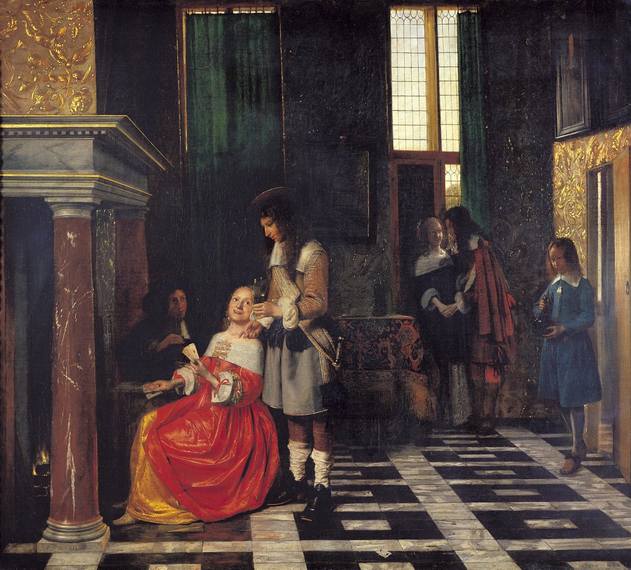 Gracze w karty, ok. 1663-65 autorstwa Pieter de Hooch