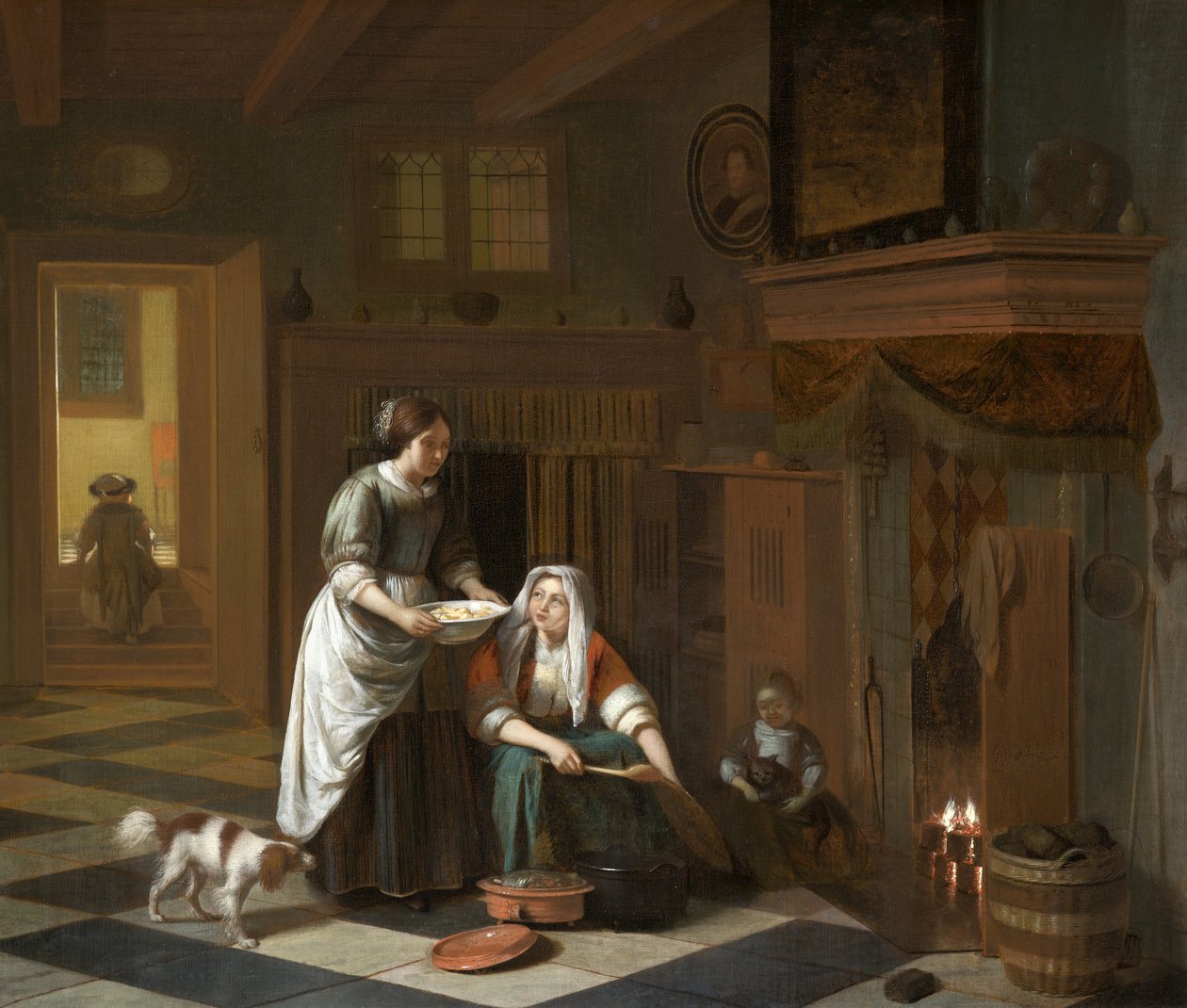 Kominek, ok. 1670-1675 (olej na płótnie) autorstwa Pieter de Hooch