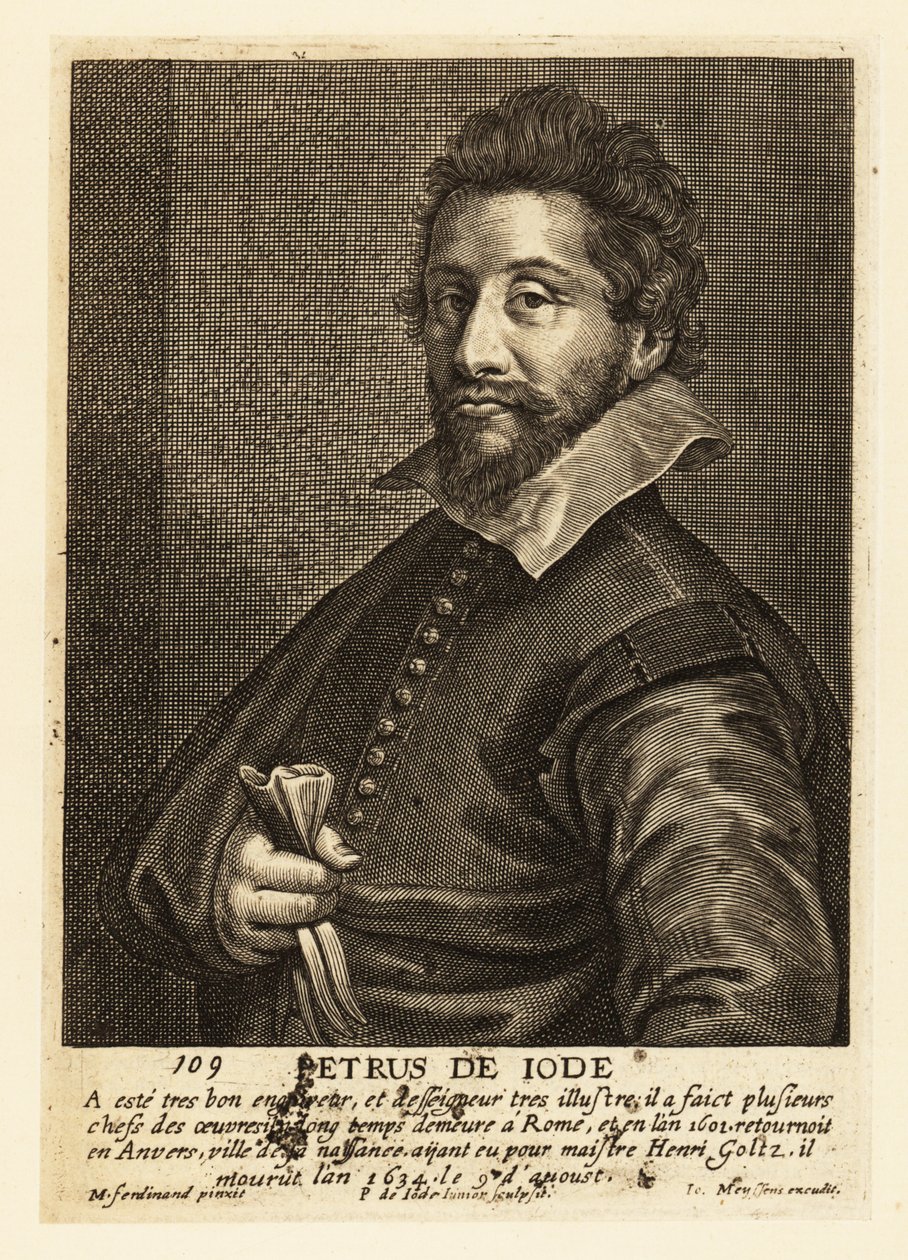 Portret Pietera de Jode Starszego, flamandzkiego grafika, rysownika, wydawcy i malarza autorstwa Pieter de II Jode