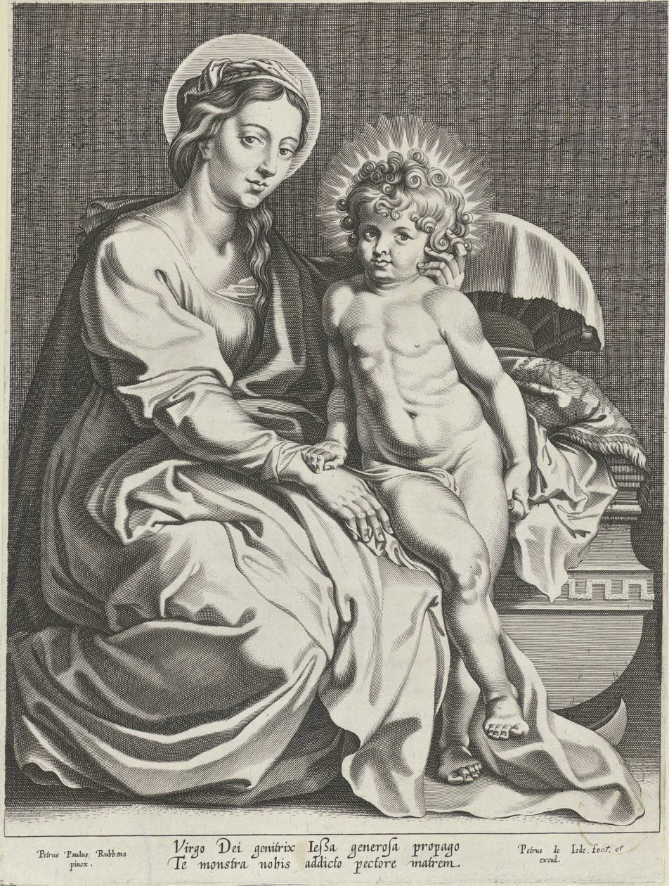 Maryja z Dzieciątkiem Jezus w szopce autorstwa Pieter de Jode (I)