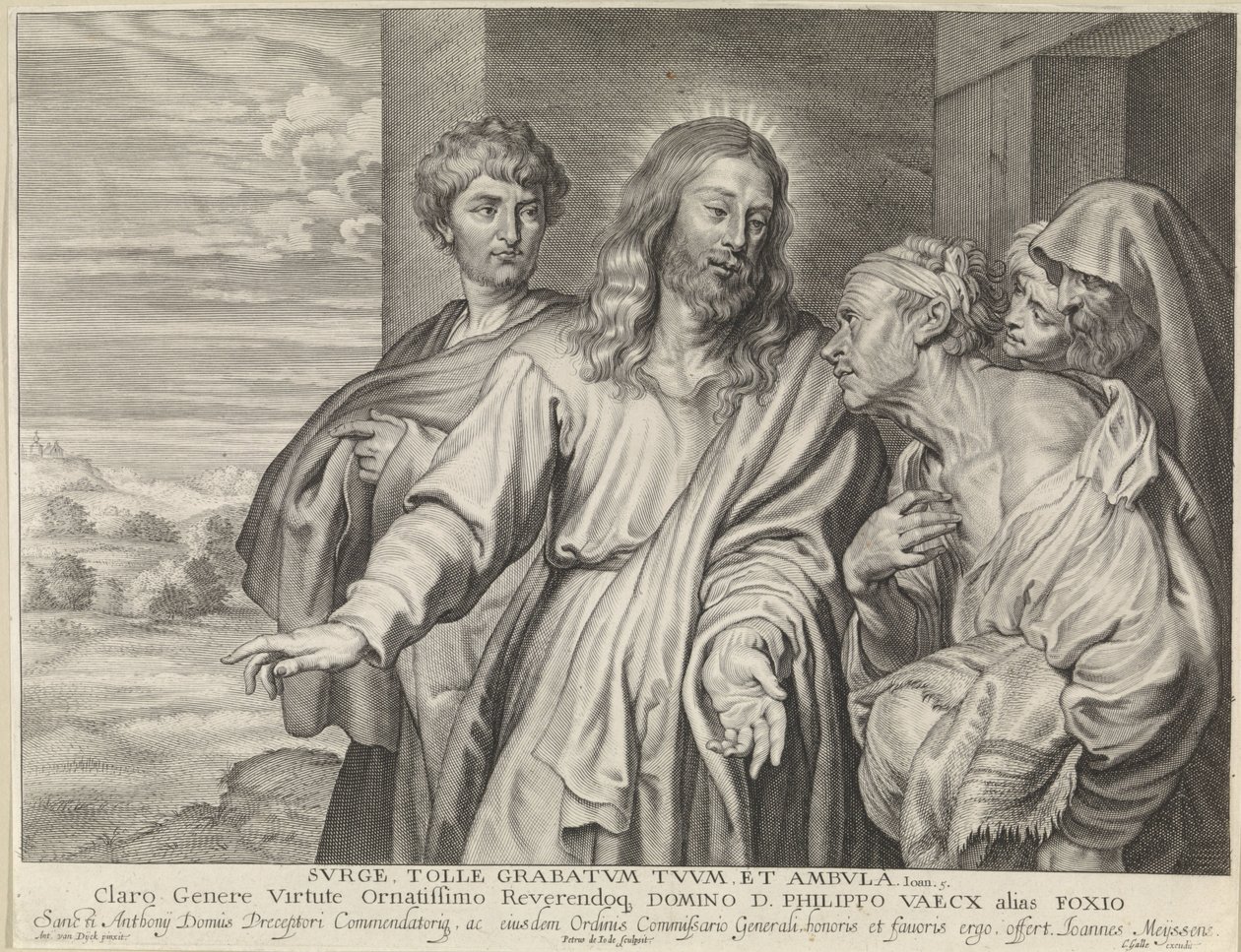 Chrystus uzdrawia paralityka autorstwa Pieter de Jode (II)