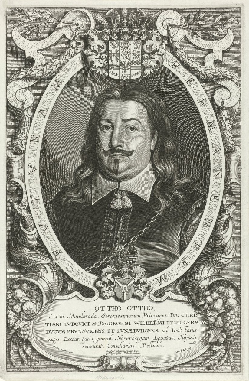 Portret van Otto Otto von Mauderode Sławni Legaci (tytuł serii) autorstwa Pieter de Jode (II)