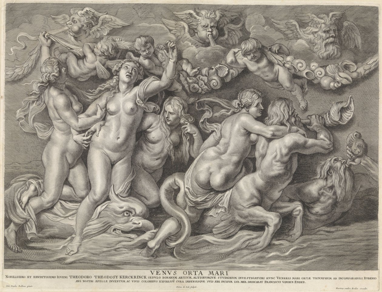 Wenus na morzu Venvs Orta Mari (tytuł na obiekcie) autorstwa Pieter de Jode (II)