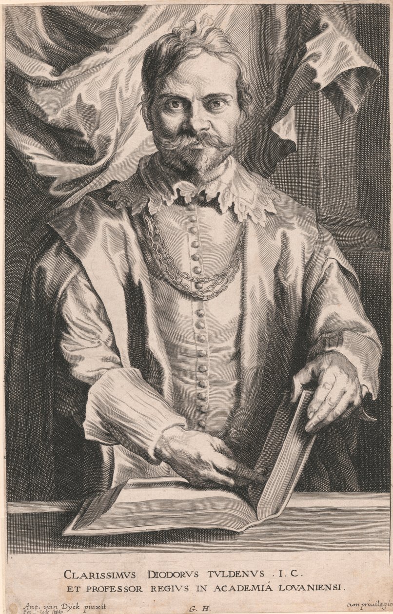 Znakomity Diodorus Tuldenus IC i królewski profesor Akademii w Louvain autorstwa Pieter de Jode
