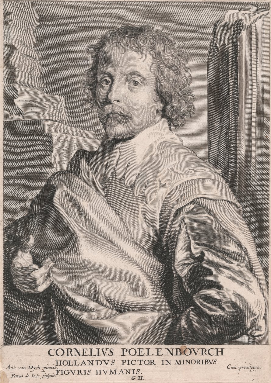 Cornelius Poelenbourch, pintor holandês em menor, figuras humanísticas autorstwa Pieter de Jode