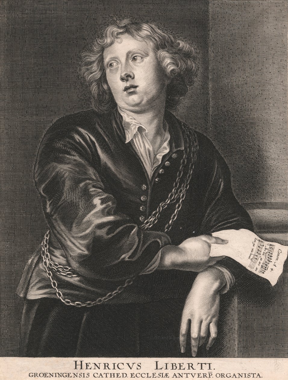 Henricus Liberti, katedra Groeningensis. Kościół w Antwerpii Organista autorstwa Pieter de Jode