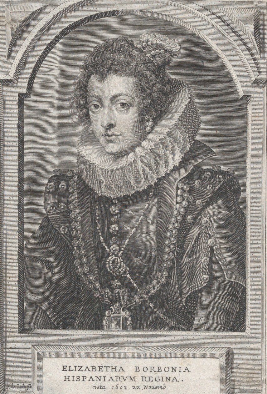 Portret Elżbiety Burbon, królowej Hiszpanii, ca. 1632-44. autorstwa Pieter de Jode II