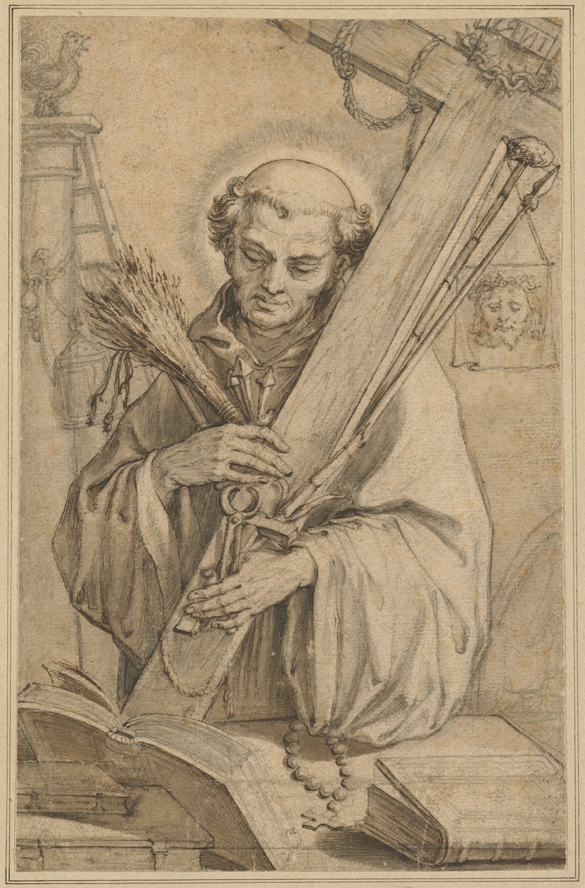 Św. Bernard z Clairvaux z Instrumentami Męki Pańskiej autorstwa Pieter de Jode I