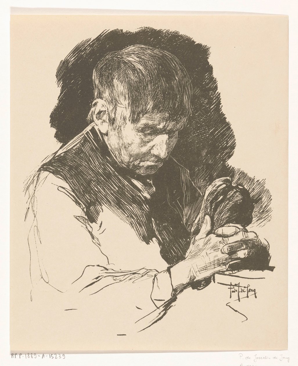 Modlący się mężczyzna ze złożonymi rękami autorstwa Pieter de Josselin