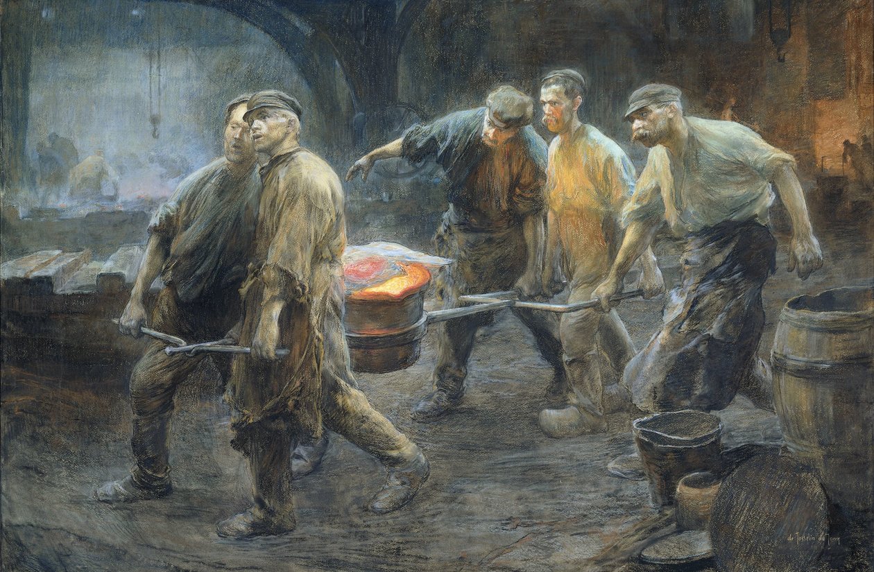 Wnętrze odlewni żelaza autorstwa Pieter de Josselin