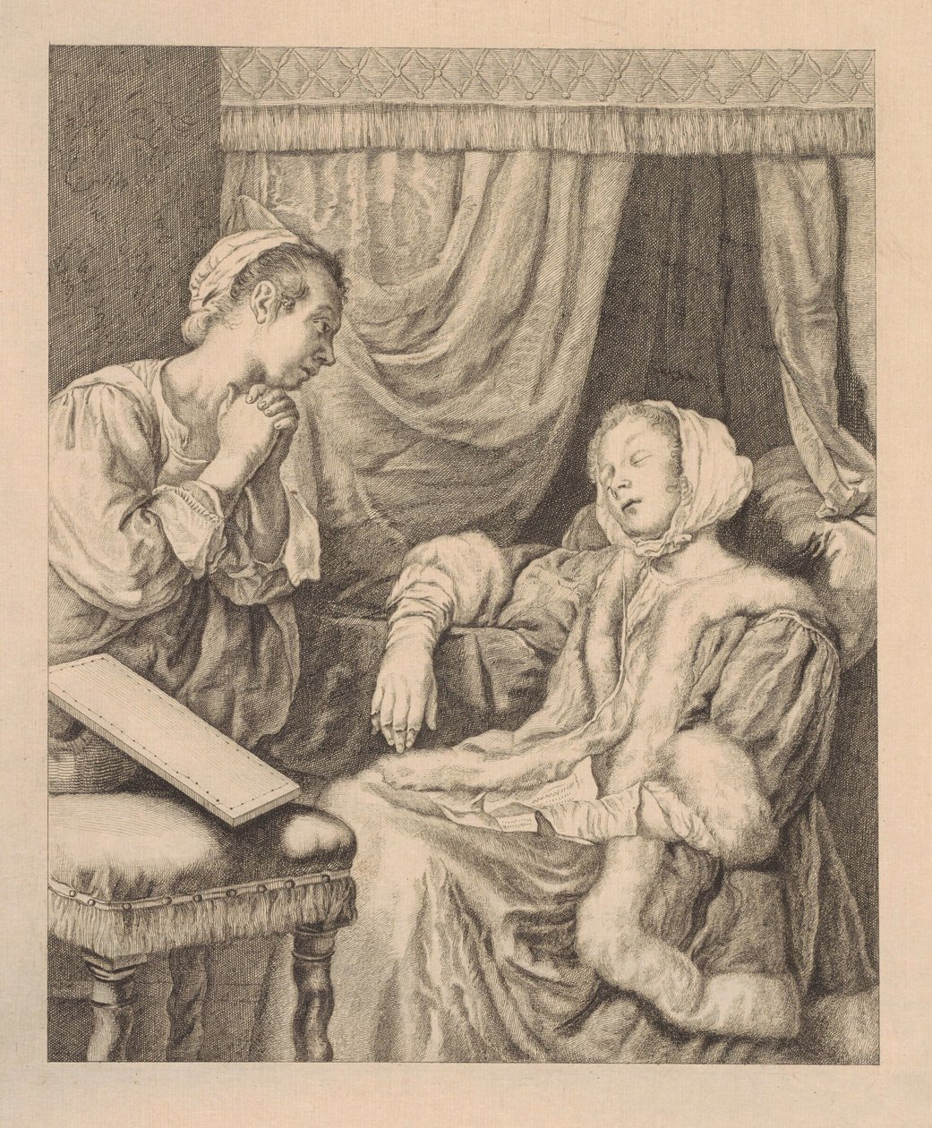 Kobieta w omdleniu autorstwa Pieter de Mare