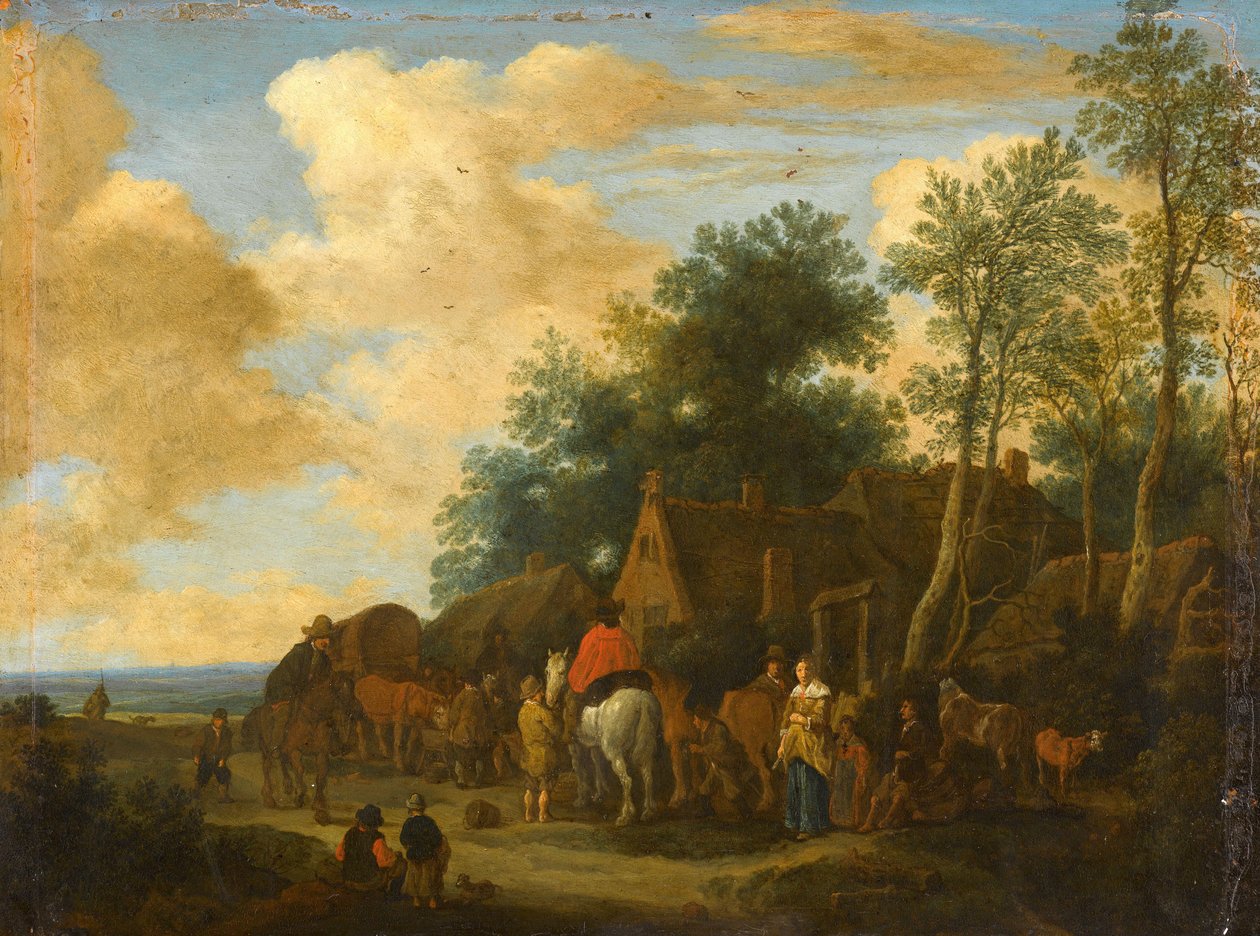 Zatrzymanie się w przydrożnej gospodzie autorstwa Pieter de Molijn