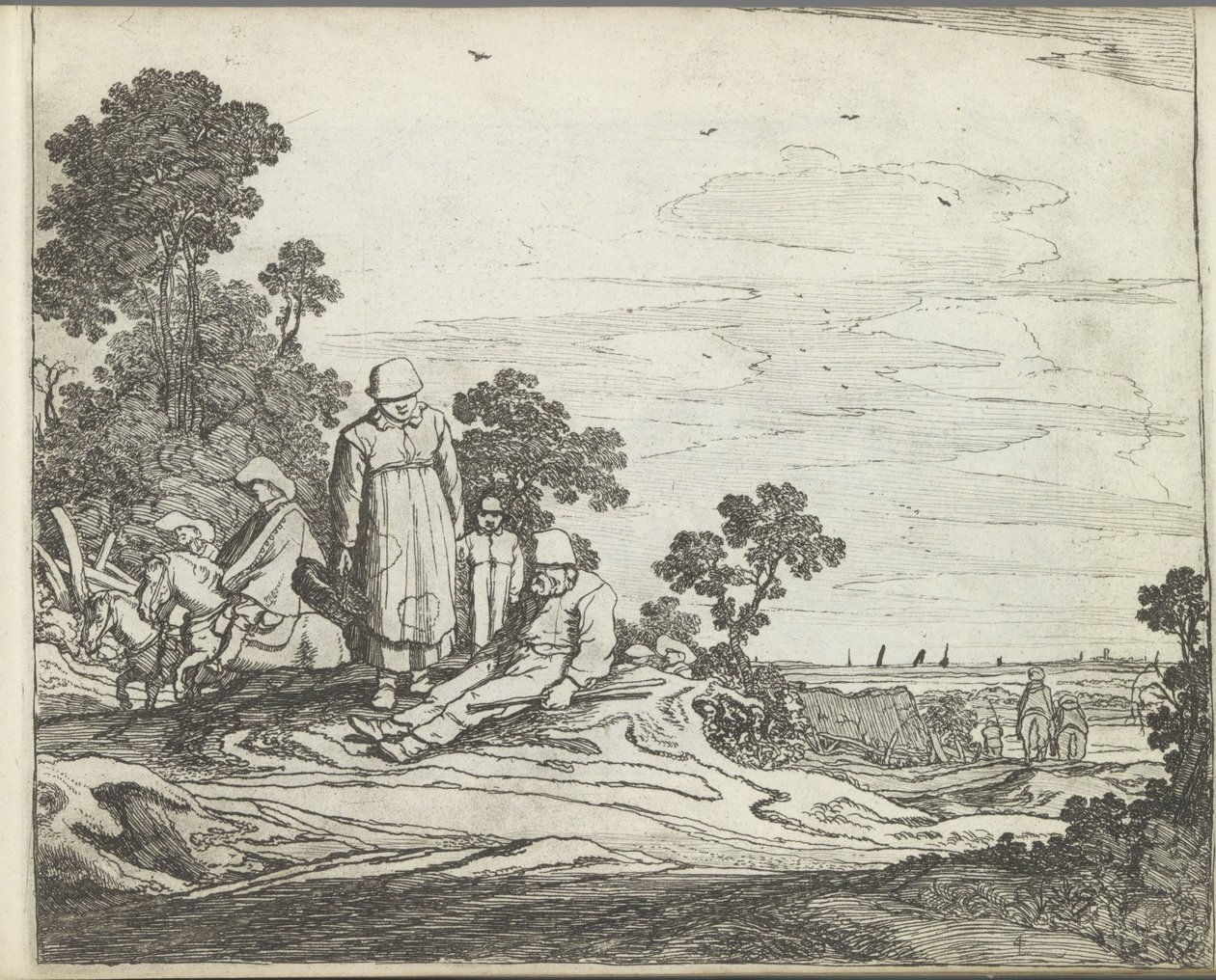 Krajobraz z jeźdźcami Krajobrazy z postaciami (tytuł serii) Lustro Natury i Szkoła Rysunku (...) (tytuł serii) autorstwa Pieter de Molijn