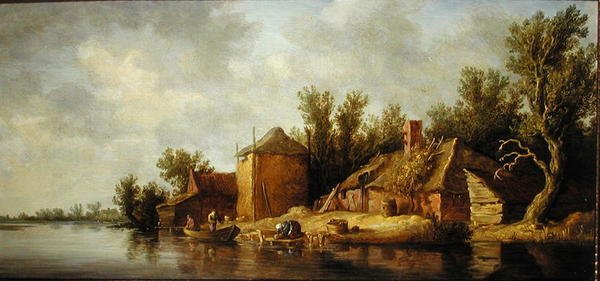Krajobraz rzeki (olej na pokładzie) autorstwa Pieter de Neyn