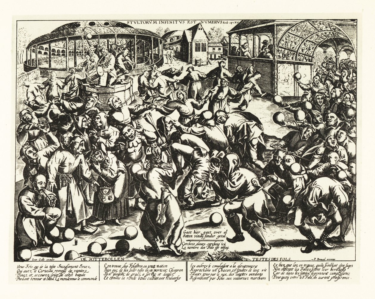 Święto głupców, średniowiecze.1906 (litografia) autorstwa Pieter the Elder (after) Bruegel