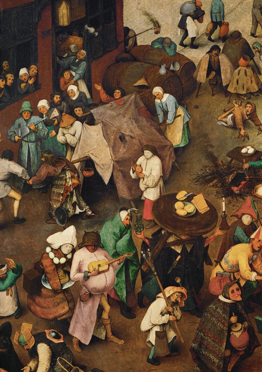 Walka między karnawałem a postem... (olej na drewnie dębowym) autorstwa Pieter the Elder Bruegel