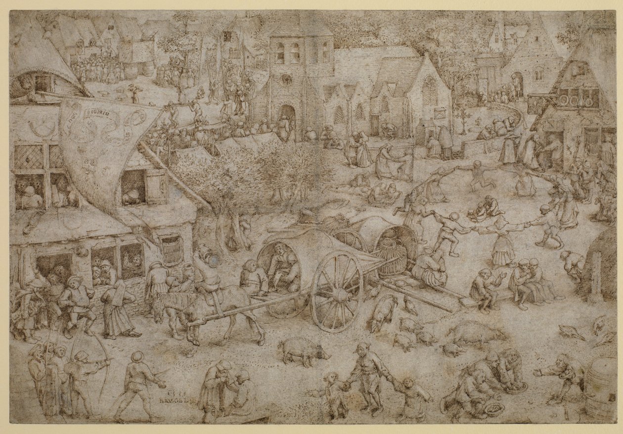 Wesołe miasteczko w Hoboken, 1559 autorstwa Pieter Bruegel the Elder