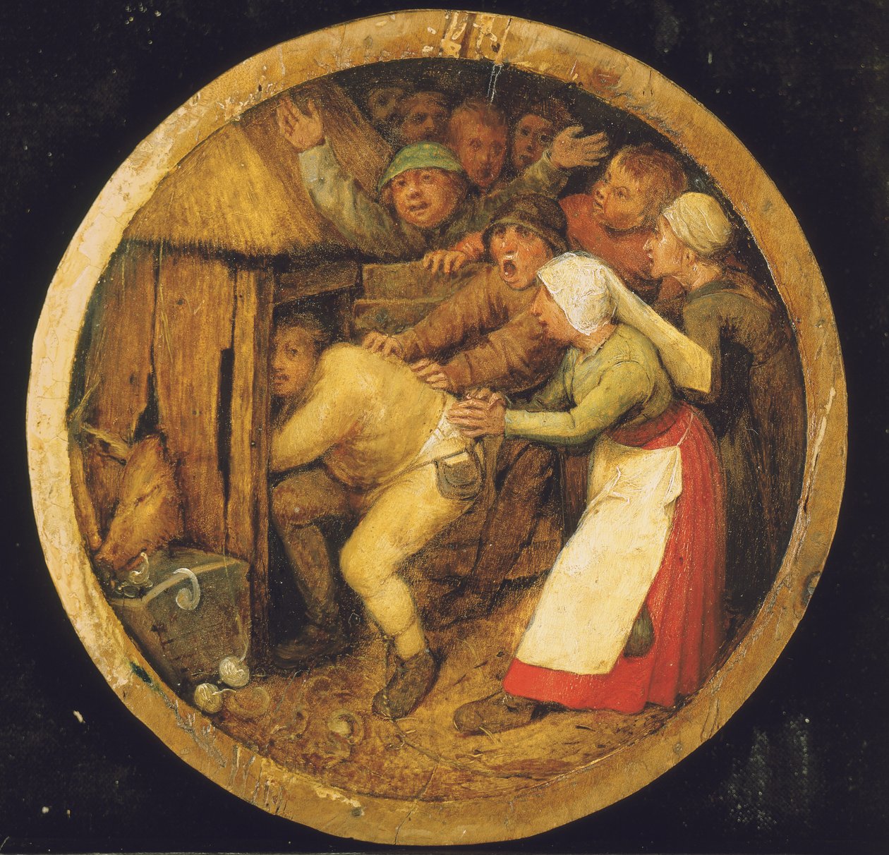 Pijak wepchnięty do chlewu autorstwa Pieter Bruegel the Elder